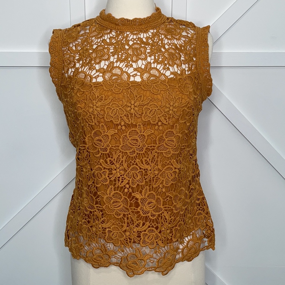 Nanette crochet lace sleeveless blouse